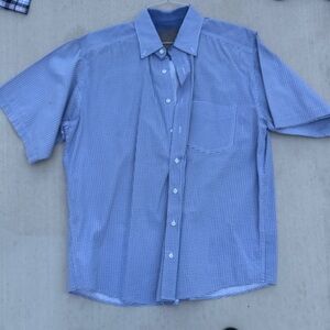 Men's Blue Checkered Dress Shirt